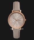 Fossil Jacqueline ES5097 Multifunction Grey Dial Grey Leather Strap-0