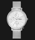 Fossil Jacqueline ES5099 Multifunction White Dial Silver Steel Mesh Strap-0