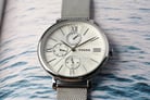 Fossil Jacqueline ES5099 Multifunction White Dial Silver Steel Mesh Strap-4