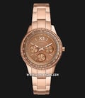 Fossil Stella ES5109 Brown Dial Rose Gold Stainless Steel Strap-0