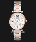 Fossil Carlie ES5156 Ladies Silver Dial Dual Tone Stainless Steel Strap-0
