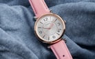 Fossil Carlie ES5160 Ladies Silver Dial Pink Leather Strap-5