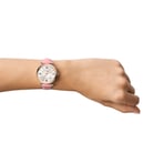 Fossil Carlie ES5160 Ladies Silver Dial Pink Leather Strap-6