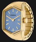 Fossil Ring ES5175 Blue Dial Gold Stainless Steel Strap-0