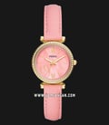 Fossil Carlie ES5177 Ladies Pink Mother Of Pearl Dial Pink Leather Strap-0