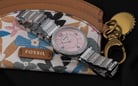  Fossil Carlie ES5182SET Ladies Pink Dial Stainless Steel Strap + Polly Card Case Box Set-4