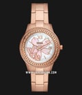 Fossil Stella ES5192 Mother of Pearl Floral Dial Rose Gold Stainless Steel Strap-0