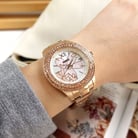 Fossil Stella ES5192 Mother of Pearl Floral Dial Rose Gold Stainless Steel Strap-3