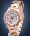 Fossil Stella ES5192 Mother of Pearl Floral Dial Rose Gold Stainless Steel Strap-4