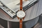 Fossil Carlie ES5214 Ladies White Dial Brown Eco Leather Strap-4