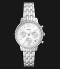 Fossil Neutra ES5217 Ladies Chronograph Silver Dial Stainless Steel Strap-0