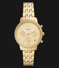 Fossil Neutra ES5219 Chronograph Gold Dial Gold Stainless Steel Strap-0