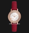 Fossil Jacqueline ES5248 Lunar New Year Silver Dial Red Eco Leather Strap-0