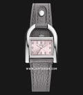Fossil Harwell ES5265 Ladies Pink Dial Grey Leather Strap-0