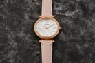 Fossil Carlie ES5268 Ladies White Mother Of Pearl Dial Pink Leather Strap-4
