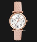 Fossil Carlie ES5269 Ladies White Dial Pink Blush Leather Strap-0