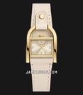Fossil Harwell ES5280 Ladies Gold Dial Nude Leather Strap-0