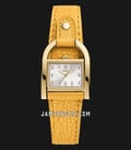 Fossil Harwell ES5281 Ladies White Dial Yellow Leather Strap-0