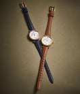 Fossil Carlie ES5295 Ladies Silver Dial Blue Leather Strap-3