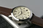 Fossil Grant FS4735 Chronograph Beige Dial Brown Leather Strap-5