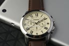 Fossil Grant FS4735 Chronograph Beige Dial Brown Leather Strap-6