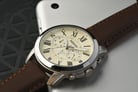 Fossil Grant FS4735 Chronograph Beige Dial Brown Leather Strap-7