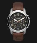 Fossil Grant FS4813 Chronograph Black Dial Brown Leather Strap-0