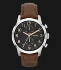Fossil FS4873 Townsman Chronograph Black Dial Brown Leather Strap Watch-0