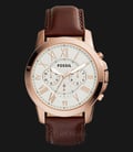 Fossil FS4991 Grant Chronograph Brown Leather Watch-0