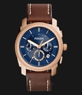 Fossil FS5073 Machine Chronograph Brown Leather Watch-0