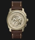 Fossil Machine FS5075 Man Chronograph Brown Leather Watch-0