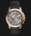 Fossil FS5085 Grant Chronograph Black Leather Watch-0