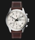 Fossil FS5138 Men Daily Chronograph Cream Dial Brown Leather Strap-0