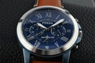 Fossil Grant FS5151 Chronograph Blue Dial Brown Leather Strap-5