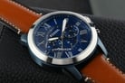 Fossil Grant FS5151 Chronograph Blue Dial Brown Leather Strap-9