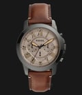 Fossil FS5214 Grant Chronograph Brown Tone Dial Dark Brown Leather Strap-0