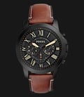 Fossil FS5241 Grant Chronograph Luggage Leather Watch-0
