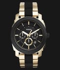 Fossil FS5261 Machine Chronograph Black Silicone Gold-Tone Stainless Steel Watch-0