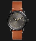 Fossil FS5276 Men The Commuter Date Black Dial Brown Leather Strap -0