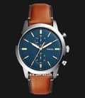Fossil Townsman FS5279 Chronograph Blue Dial Brown Leather Strap-0