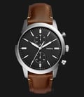 Fossil FS5280 Townsman Chronograph Black Dial Brown Leather Watch-0
