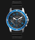 Fossil FS5300 Grant Sport Chronograph Black Silicone Watch-0