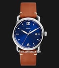 Fossil FS5325 Men The Commuter Three-Hand Blue Dial Brown Leather Strap-0