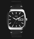 Fossil FS5330 Men Rutherford Three-hand Black Dial Black Leather Strap-0