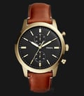 Fossil FS5338 Townsman 44mm Chronograph Black Dial Light Brown Leather Watch-0