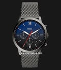 Fossil FS5383 Man Neutra Chronograph Smoke Blue Dial Grey Stainless Steel-0