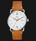 Fossil FS5395 The Commuter Men White Dial Brown Leather Strap-0