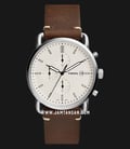 Fossil FS5402 The Commuter Chronograph Beige Dial Brown Leather Strap-0