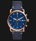 Fossil FS5404 The Commuter Chronograph Blue Dial Blue Leather Strap-0
