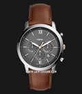 Fossil FS5408 Neutra Chronograph Grey Dial Brown Leather Strap-0
